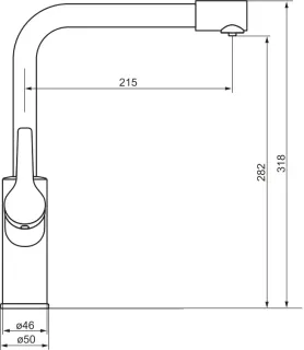 Смеситель для кухни Damixa Merkur 710771300 высокий черный